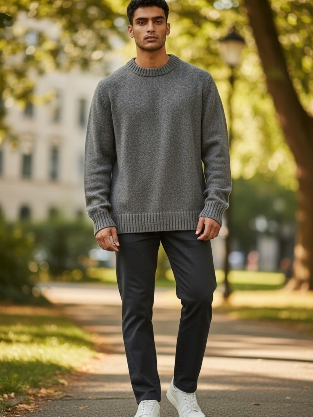 NWT, Men’s Marc Echo Hint of Pop Crew Neck, Grey Heath, XXL, D41